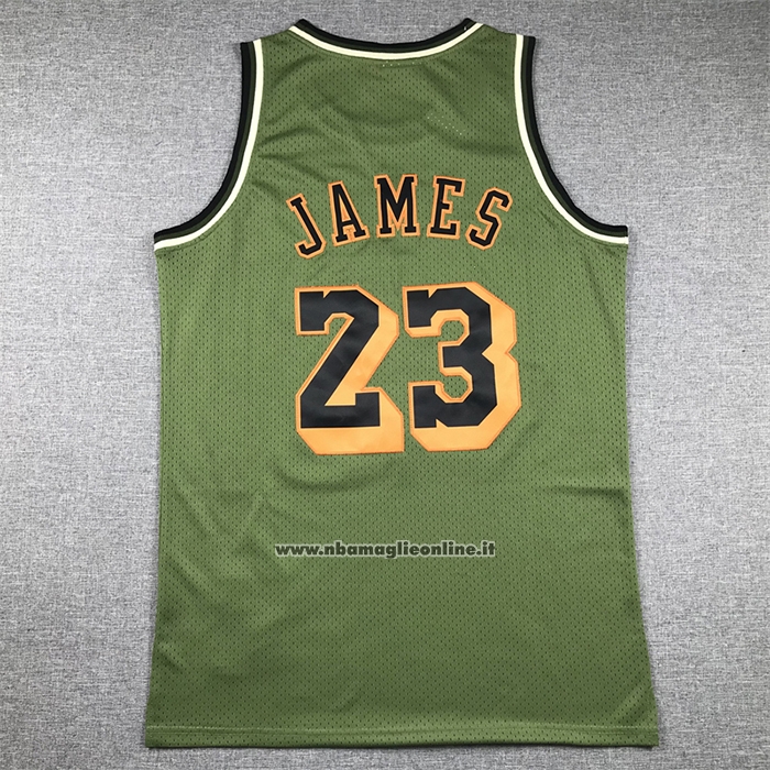 Maglia Los Angeles Lakers LeBron James #23 Mitchell & Ness 2018-19 Verde